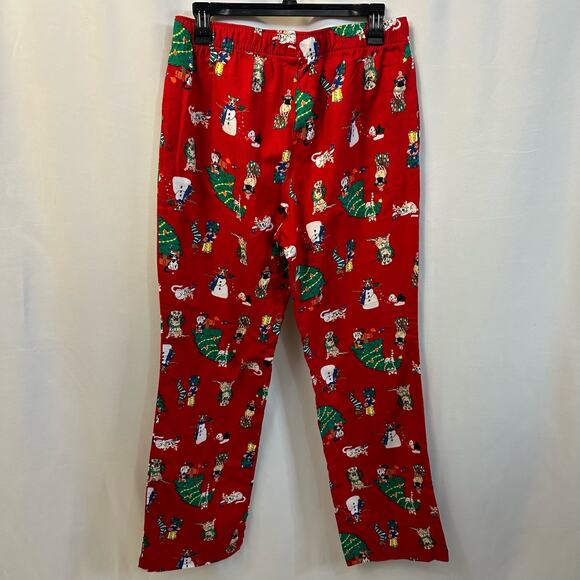 Old Navy Red Flannel Pets Holiday Pajama Pants PJs Family Medium NWT - Picture 3 of 5